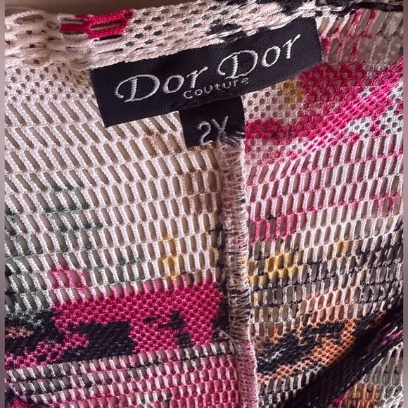 Vintage Dor Dor Couture Top Cover Boho Bohemian Knitted Swim Cover.  2X Colorful - Picture 15 of 16